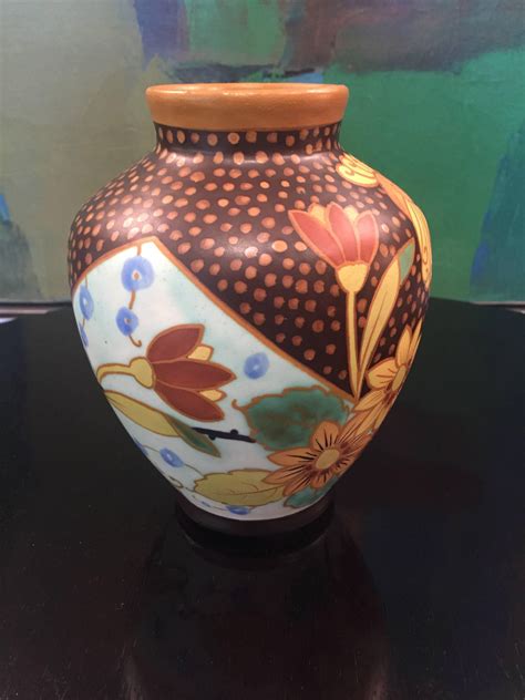 Art Deco Tropical Earthenware Vase by Charles Catteau for Boch Frères