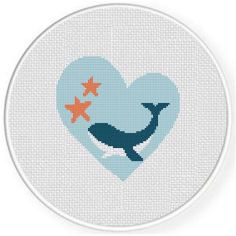 Ocean Heart Cross Stitch Pattern Daily Cross Stitch