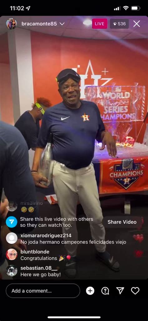 The WS Champs Astros Locker On Twitter Dusty With The Toast To