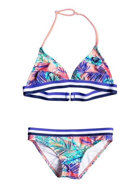 Girls 7 14 Retro Summer Tri Bikini Set Ergx203055 Roxy