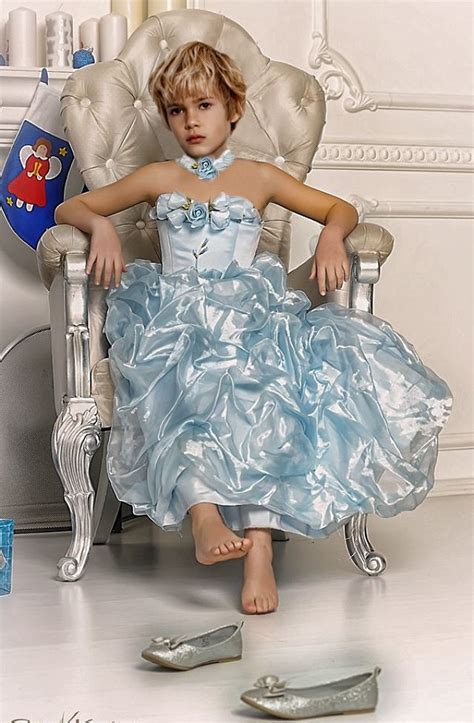 Boy Dressed As A Girl Wearing A Pretty Blue Dress Sissy Maid Dresses Sissy Dress I Dress