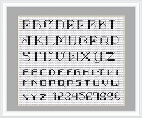 Backstitch Alphabet Cross Stitch Alphabet Cross Stitch Etsy