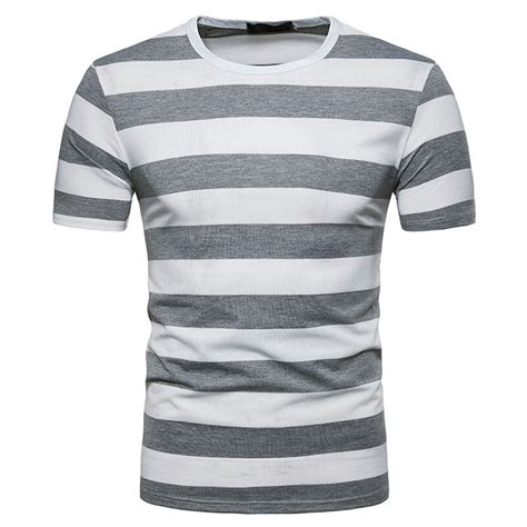 Fashion Striped T Shirt Men 2018 Brand New Summer Short Sleeve Tee