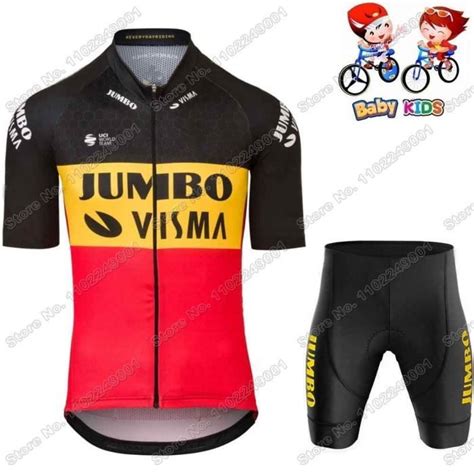 Ensemble De Maillot De Cyclisme Jumbo VIsma 2023 Trilogy Pour Enfants