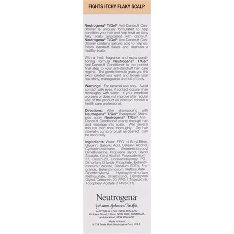 Neutrogena Tgel Anti Dandruff Conditioner 130ml Woolworths