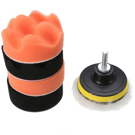 7pcs 3 80mm Car Polishing Buffing Pad Wheel Kit Drill Adapter For