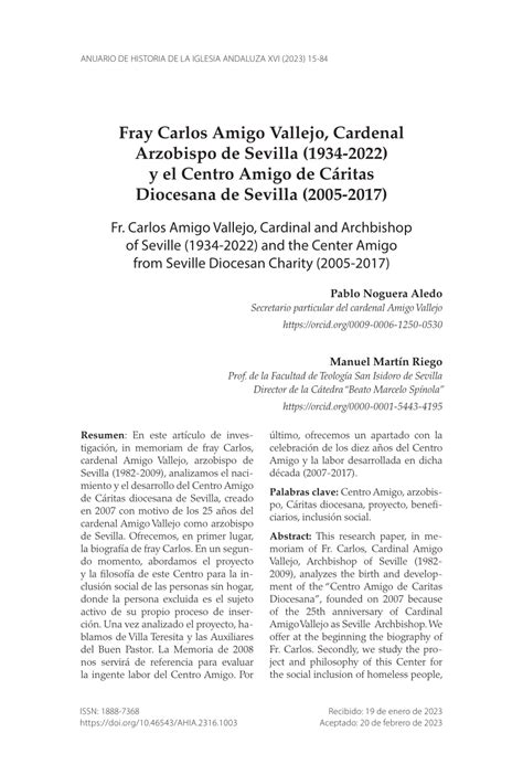 PDF Fray Carlos Amigo Vallejo Cardenal Arzobispo De Sevilla 1934