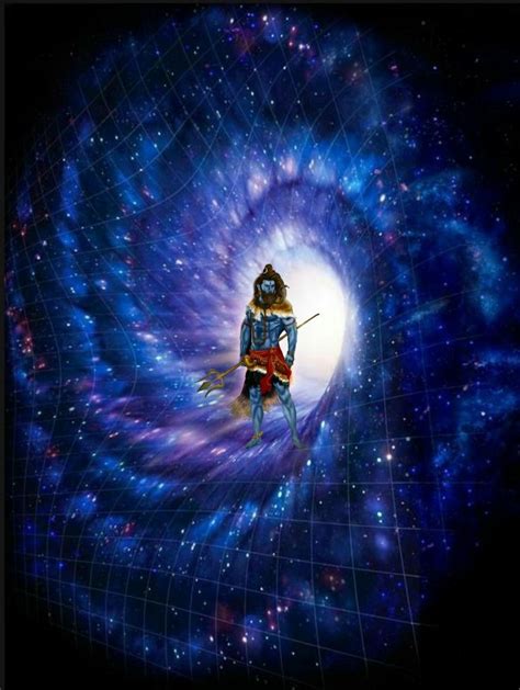 Lord Shiva As Warrior In Brahmand Galaxy In Creative Art Painting