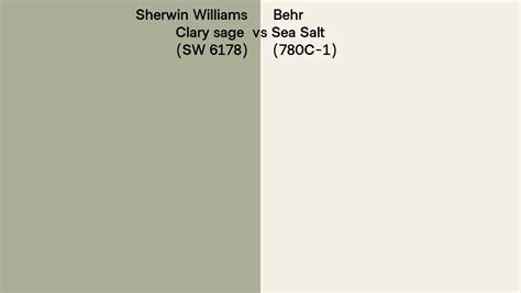 Sherwin Williams Clary Sage SW 6178 Vs Behr Sea Salt 780C 1 Side By