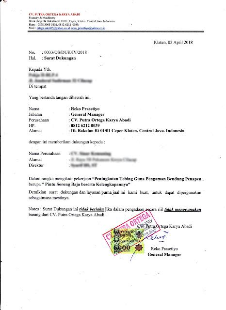 Detail Contoh Surat Permohonan Dukungan Alat Koleksi Nomer