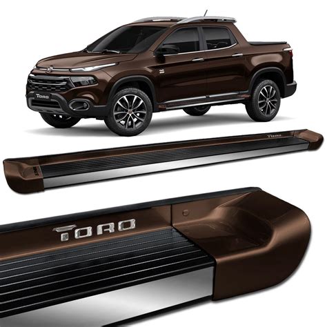 Estribo Lateral Fiat Toro 2016 a 2023 Alumínio Marrom Horizon