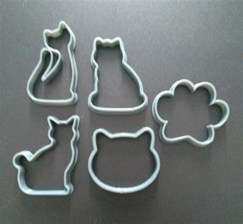 Cortador De Biscoito Modelo Gato Kit 5 Formas Elo7