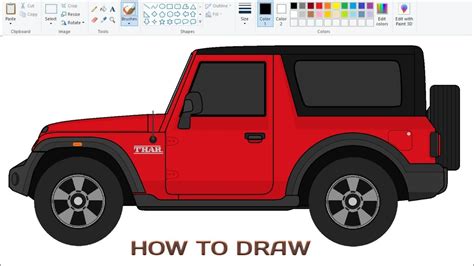 Mahindra Thar Drawing Tutorial Car Drawing Tutorial Step By Step