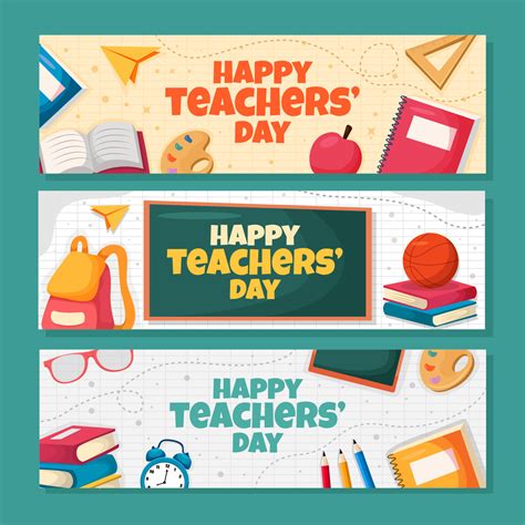 Happy Teachers Day Banner Template 10103318 Vector Art At Vecteezy