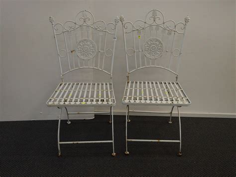 Lot 2 Vintage Wrought Iron Garden Chairs