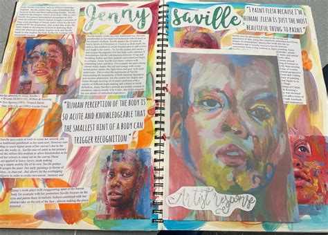 Jenny Saville Artist Research Sample Page LILY ROSE VALE Art