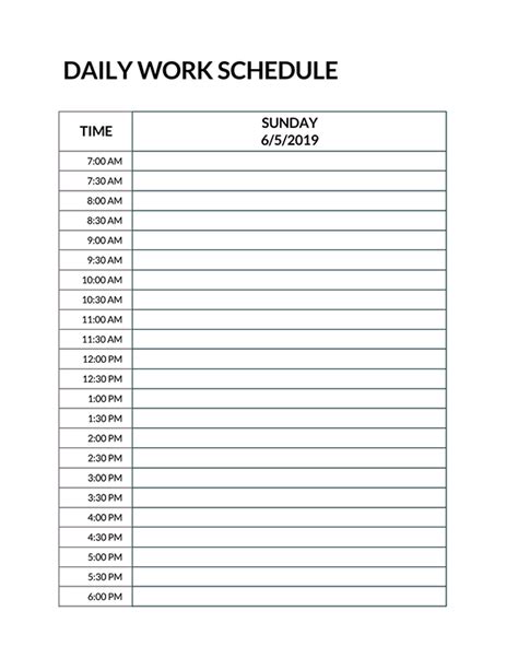 Employee Schedule Template Printable