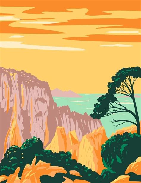 Calanques National Park In Belvedere France Art Deco Wpa Poster Art