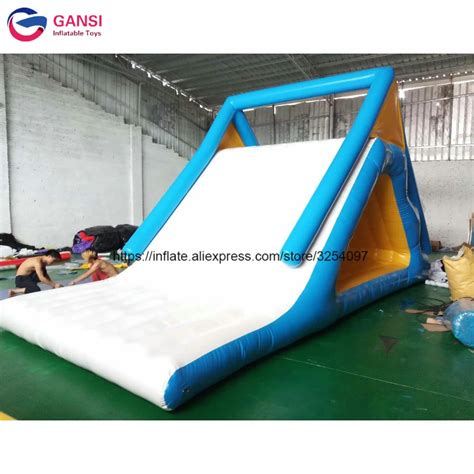 Water pake floating inflatable slip n slide,8mx3mx4m giant inflatable ...