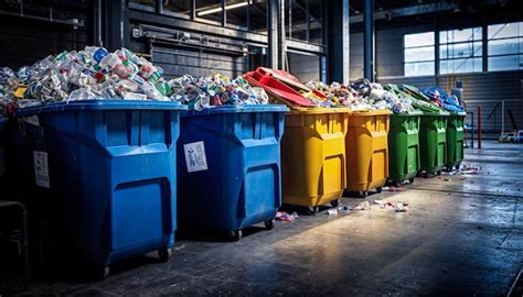 premium photo large recycling bins full filled  plastic bottles