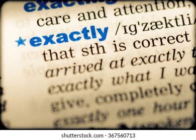 Closeup Word English Dictionary Exactly Definition Stock Photo