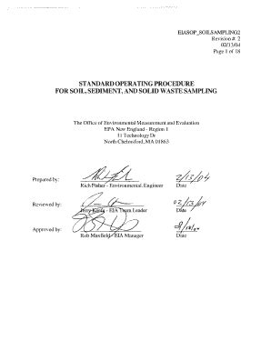 Fillable Online Epa STANDARD OPERATING PROCEDURE FOR SOIL SEDIMENT