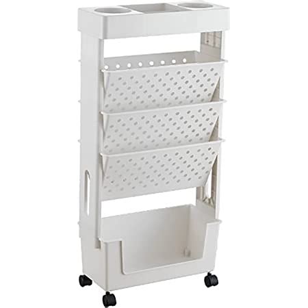 Seafront Mobile Bookcase With Wheels Plastic Multi Layer Capacity Desk