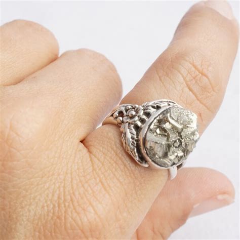 Iron Pyrite Ring Etsy