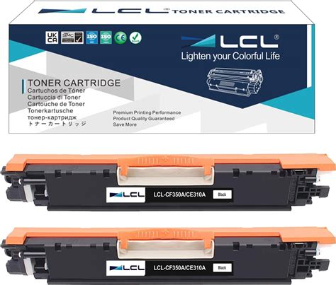 Lcl Remanufactured For Hp 130a Cf350a 2 Pack Black Toner Cartridge For Hp Color Laserjet Pro