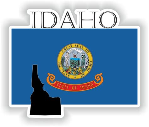 Idaho Sticker Flag Mf For Laptop Book Fridge Guitar Motorcycle Helmet