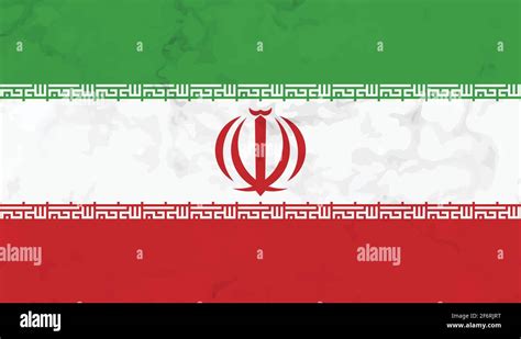 Iran Flag With The Effect Of Crumpled Paper And Grunge Stock Vector