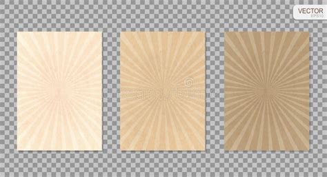 Sun Sunburst Texture Vintage Grungy Beige Abstract Background Set Old