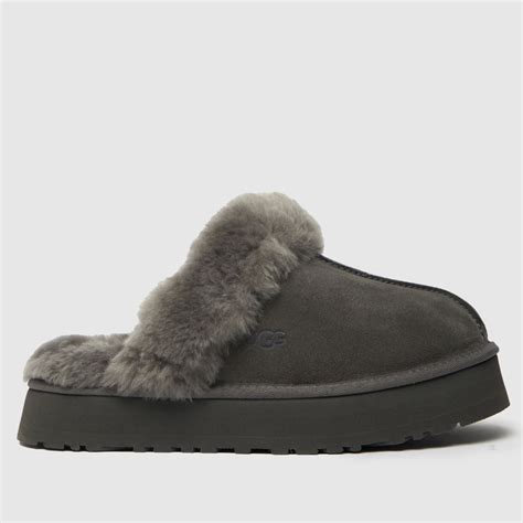 Ugg Dark Grey Disquette Slippers Shoefreak