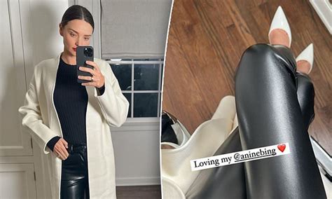 Miranda Kerr Shows Off Her Slender Pins In Leather Trousers Worth A