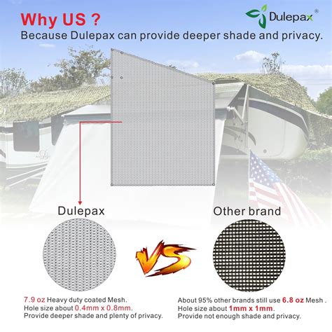 Snapklik Dulepax Rv Awning Side Shade X Beige Mesh Screen Rv