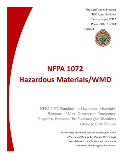 Pdf Nfpa Hazardous Materials Wmd Oregon Gov Nfpa