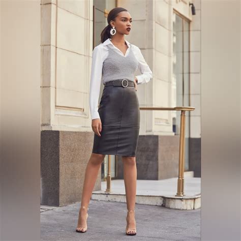 Lulus Shes Irresistible Vegan Leather Pencil Skirt Gem