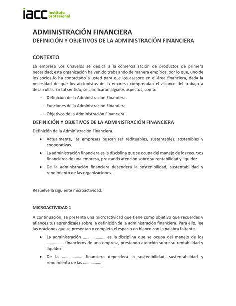 S Interactivo Acc Admfn Administraci N Financiera Definici N Y