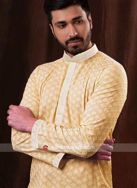 Light Orange Kurta Pajama For Wedding