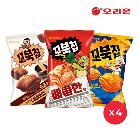 오리온 꼬북칩 매콤한맛 초코츄러스 크런치즈 80g 각 4개총12개 이랜드몰