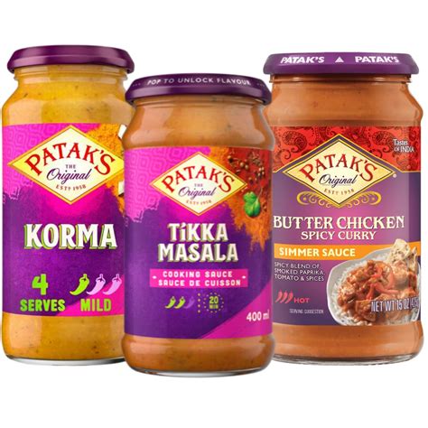 Curry Sauce Bundle With Patak Korma Curry Sauce 450g Butter Chicken