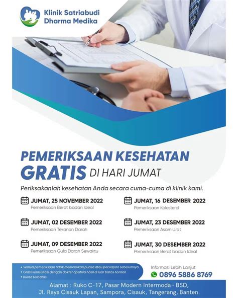 Pemeriksaan Kesehatan Gratis Di Hari Jumat Atmago