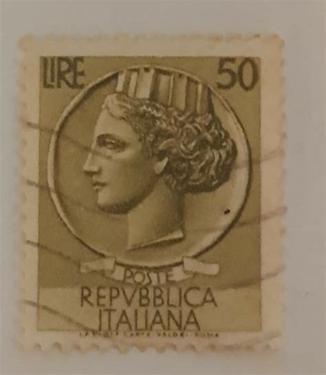 FRANCOBOLLO ITALIA 50 LIRE SIRACUSANA POSTE ITALIANE 1956 EBay