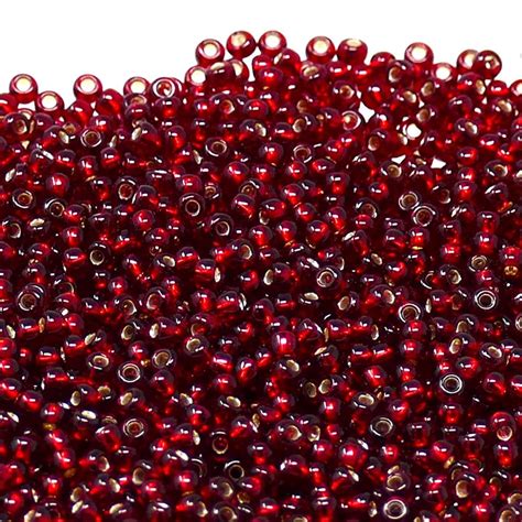 Preciosa Seed Beads 10 0 Silver Lined Dark Red 20g Beads And