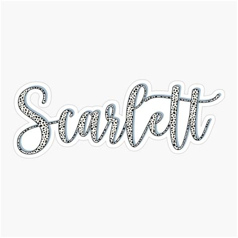 Scarlett Name Dalmatian Pattern Scarlett First Name Sticker For Sale