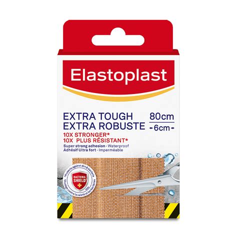 Extra Tough Waterproof Bandages 10 Strips Elastoplast