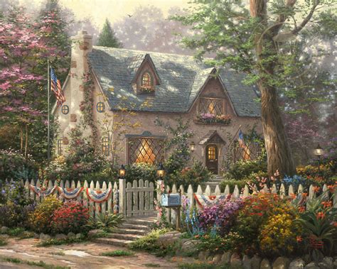 Liberty Lane Cottage Limited Edition Art Thomas Kinkade Galleries