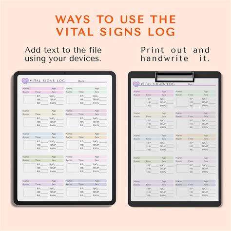 Multiple Patient Vital Signs Log Vitals Patient Vitals Nursing