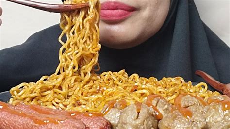 MUKBANG 2 BUNGKUS MIE BONCABE BAKSO SOSIS YouTube