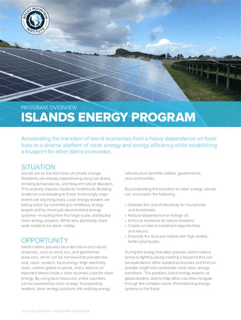 Fillable Online Renewables And Energy Transitions In Small Island